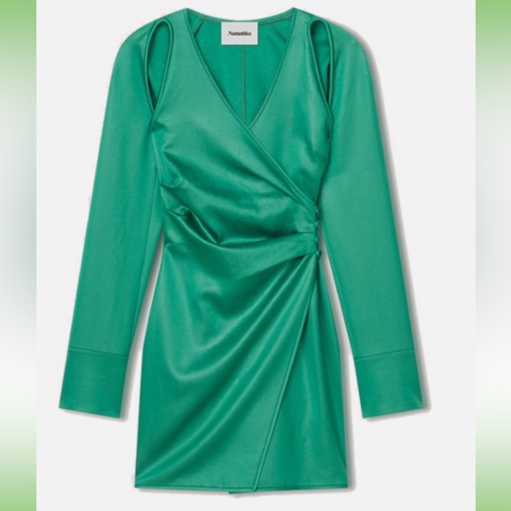 Green Nanushka Wrap Dress (S)